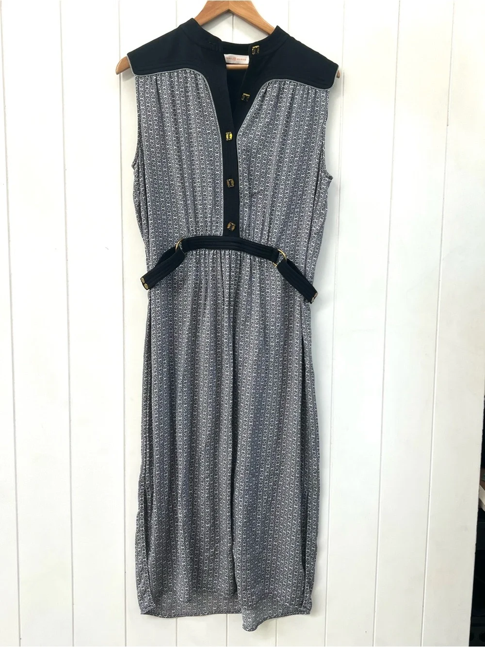 Tory Burch Rampling Silk Midi Dress Gemini Link Pattern 10